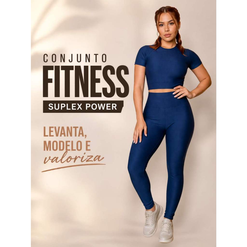 Conjunto Fitness Feminino Cropped e Calça Ideal para Academia Musculação Treino Corrida Yoga