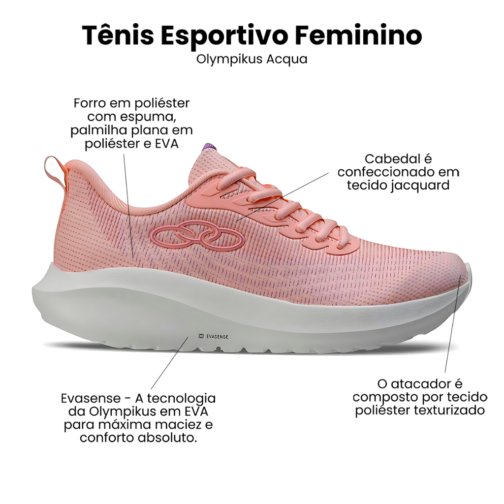 Tênis Feminino Olympikus Acqua Caminhada Dia a Dia Flexivel · foto 2