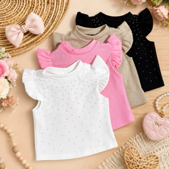 BLUSA INFANTIL MENINAS PEDRARIA MALHA CANELADA