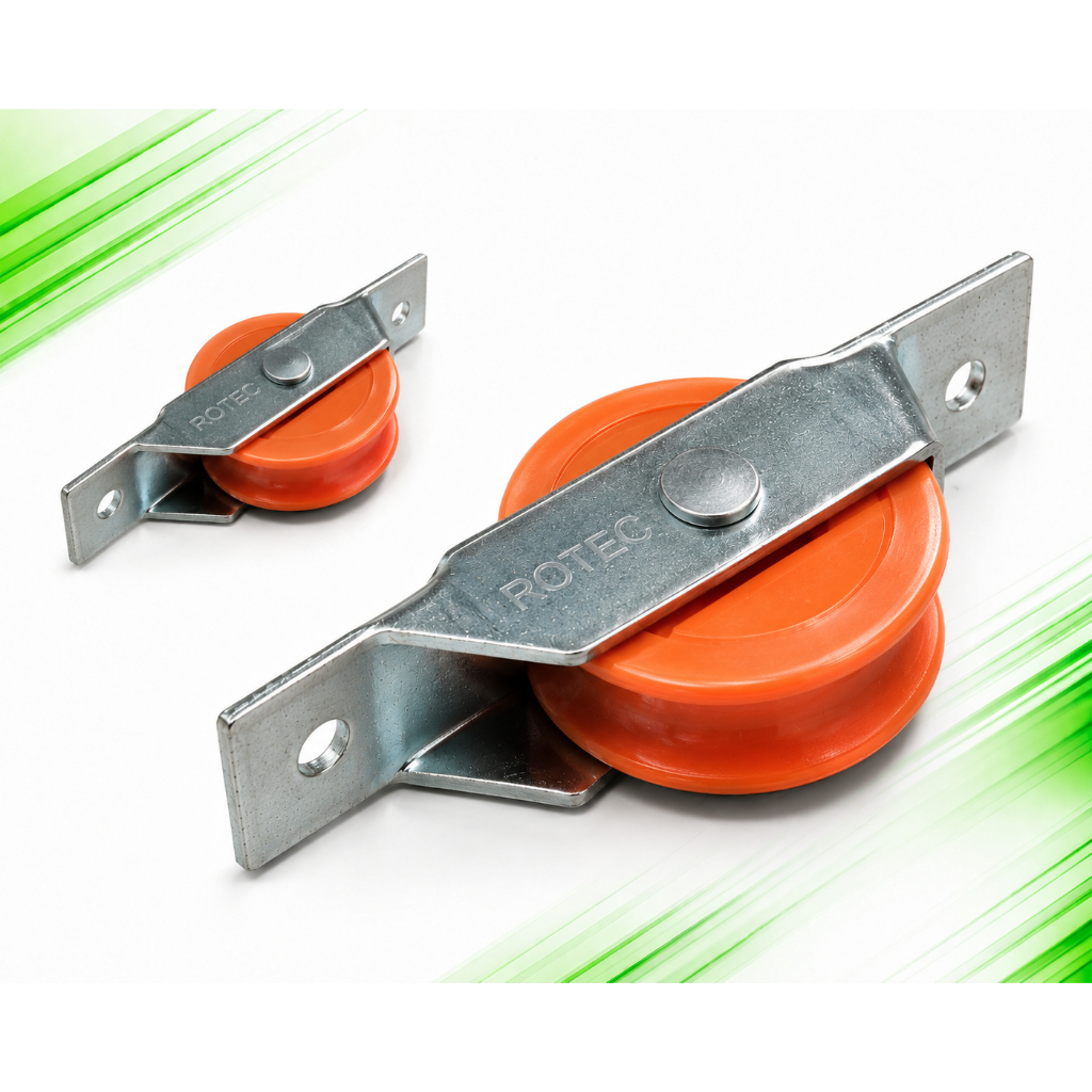 2 Roldanas Nylon 2 Polegadas Canal U Fer 1/2 Sup Aberto