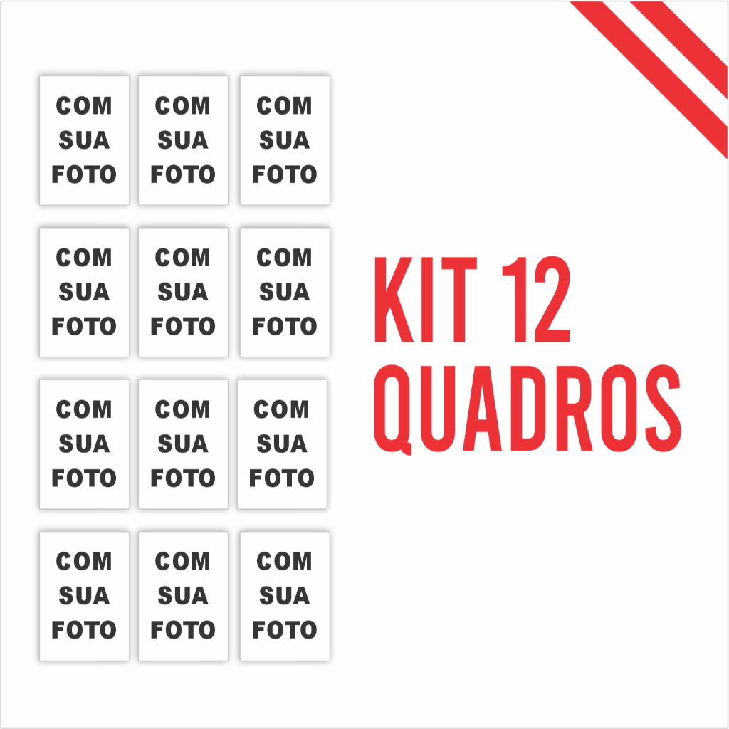 Kit 12 Quadros COM SUA FOTO Personalizado 9x13cm Decoração Sala Quarto Durabilidade