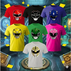 Camiseta Adulto e Infantil Unissex Power Rangers Camisa Modelo Heavy