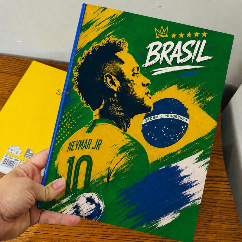 Capa Adesivo Caderno GRANDE Brochura Brasil Copa do Mundo 2026 Adesivo encapar etiqueta figurinha copa álbum copa