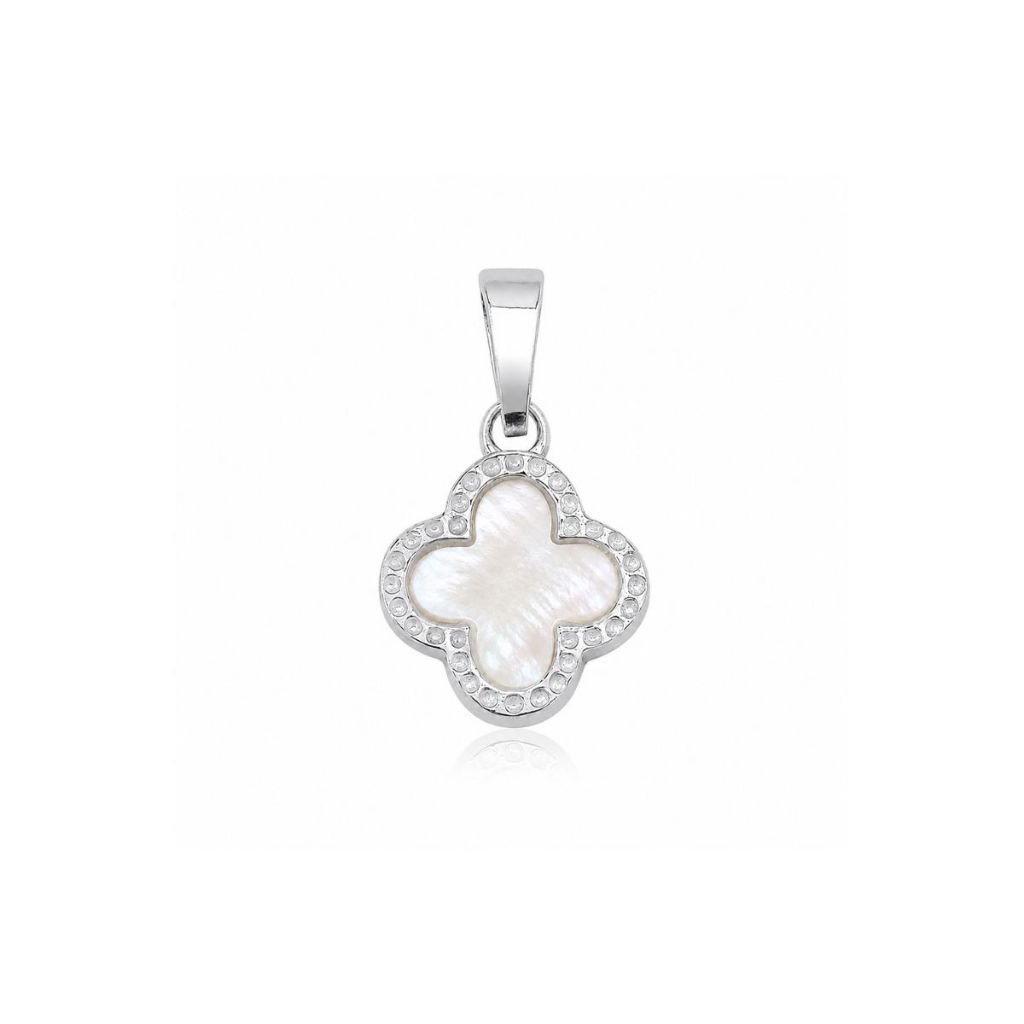 Pingente de Prata 925 Trevo Detalhado