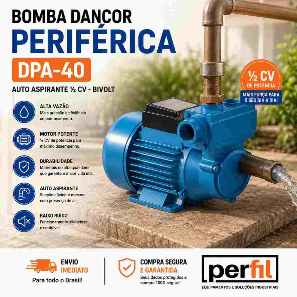 Bomba De Poço Periférica Bivolt Dancor DPA-40 1/2CV 60Hz Bomba periférica Bomba d'água Bomba dagua
