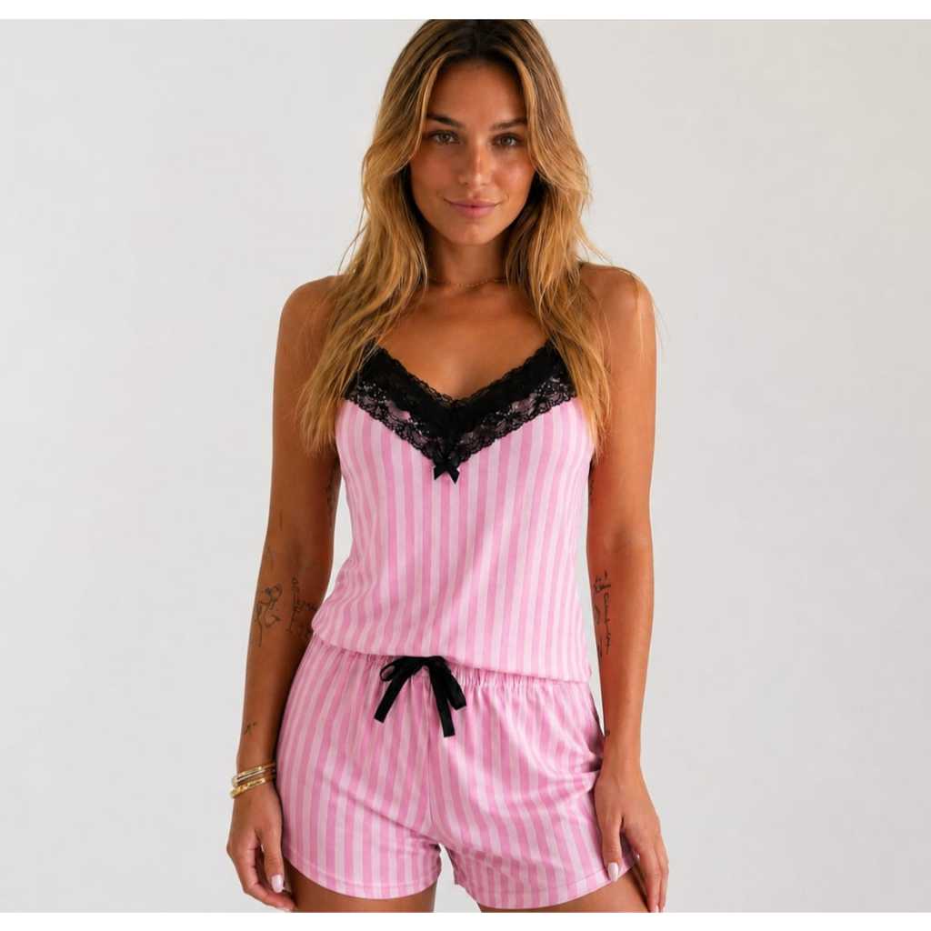 Baby Doll Microfibra Renda Luxo Pijama Short Dool Sensual Fresquinho Rendado Confortável Poliamida