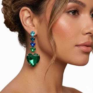 Brinco Cascata de Corações Biju Fina Festa Casamento Formatura Jantar Eventos Cores