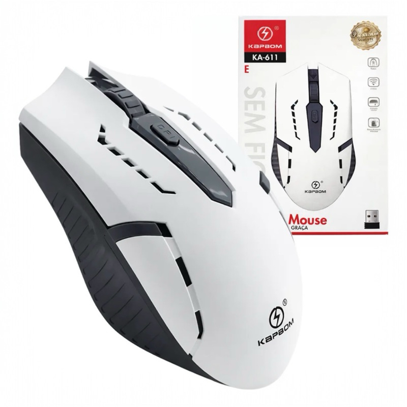 Mouse Gamer Sem Fio Kapbom KA-611 Wireless USB Ergonômico DPI Ajustável Notebook PC