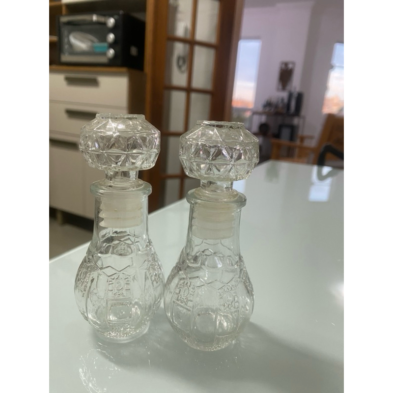 Mini Licoreira Reliquia de Vidro 5ml vidro   Galheteiro Cristal para colecionador Vintage Duo para mesa ou enfeite.