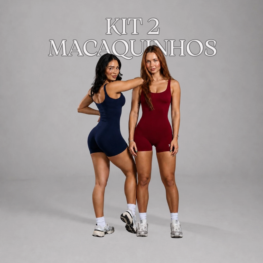 Kit 2 Macaquinhos Feminino Academia Fitness Versátil Estiloso Zero Transparencia — imagem 1