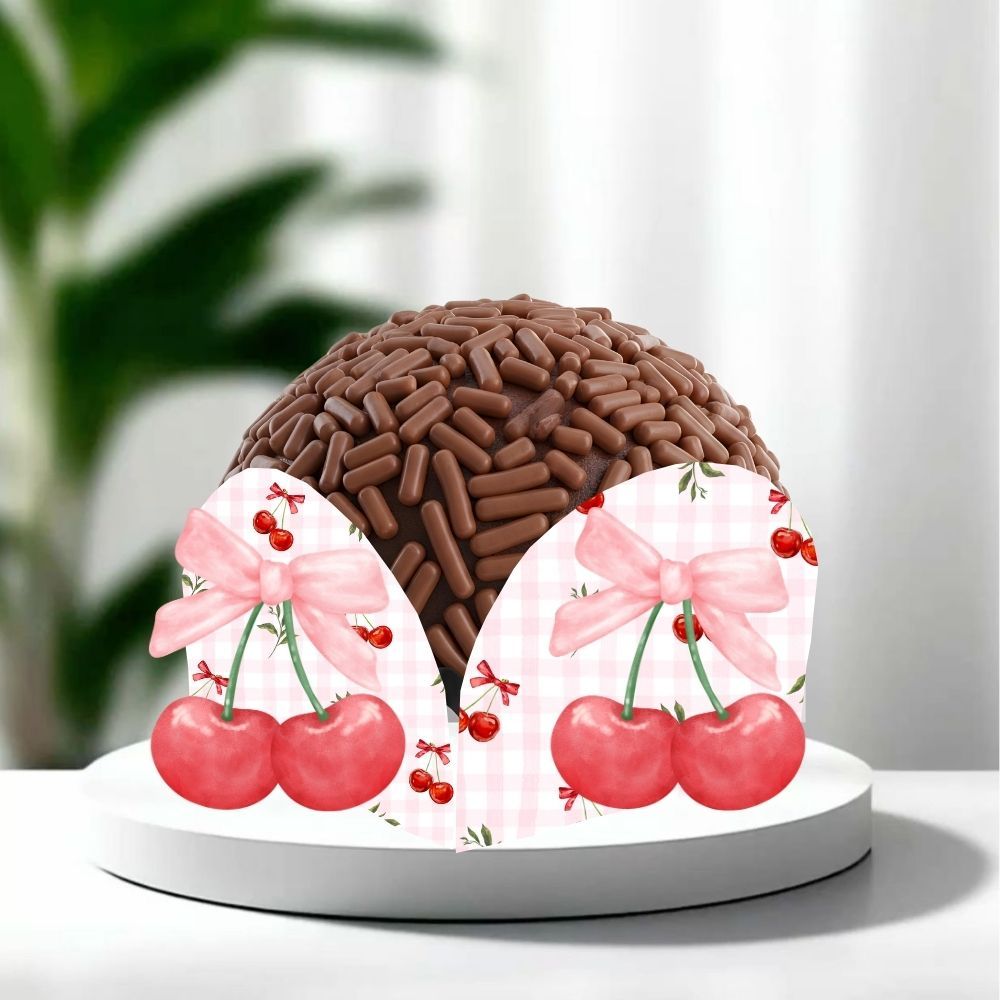 Forminha de Doces Cereja Personalizada no Tema /Lembrancinha de Festa /Aniversário - CEREJINHA