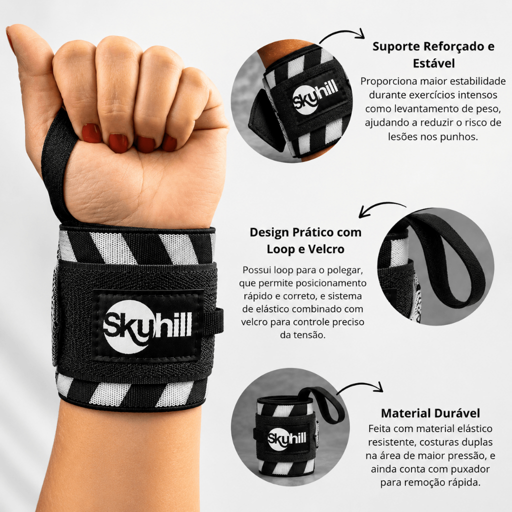 Munhequeira de Pulso Elástica Skyhill | Munhequeira Crossfit Skyhill 52cm — imagem 2 de 2