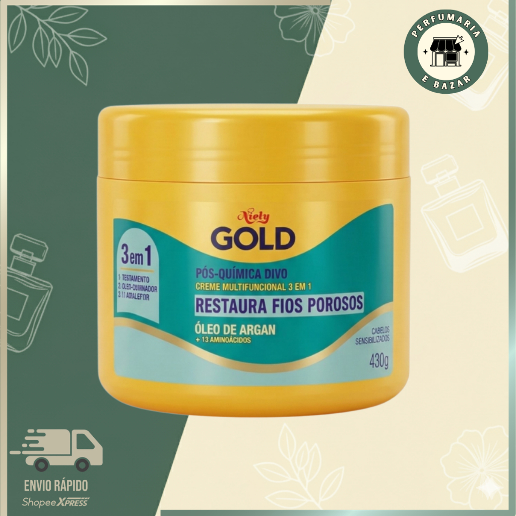 CREME DE TRATAMENTO NIELY GOLD 430G PÓS-QUÍMICA DIVO.