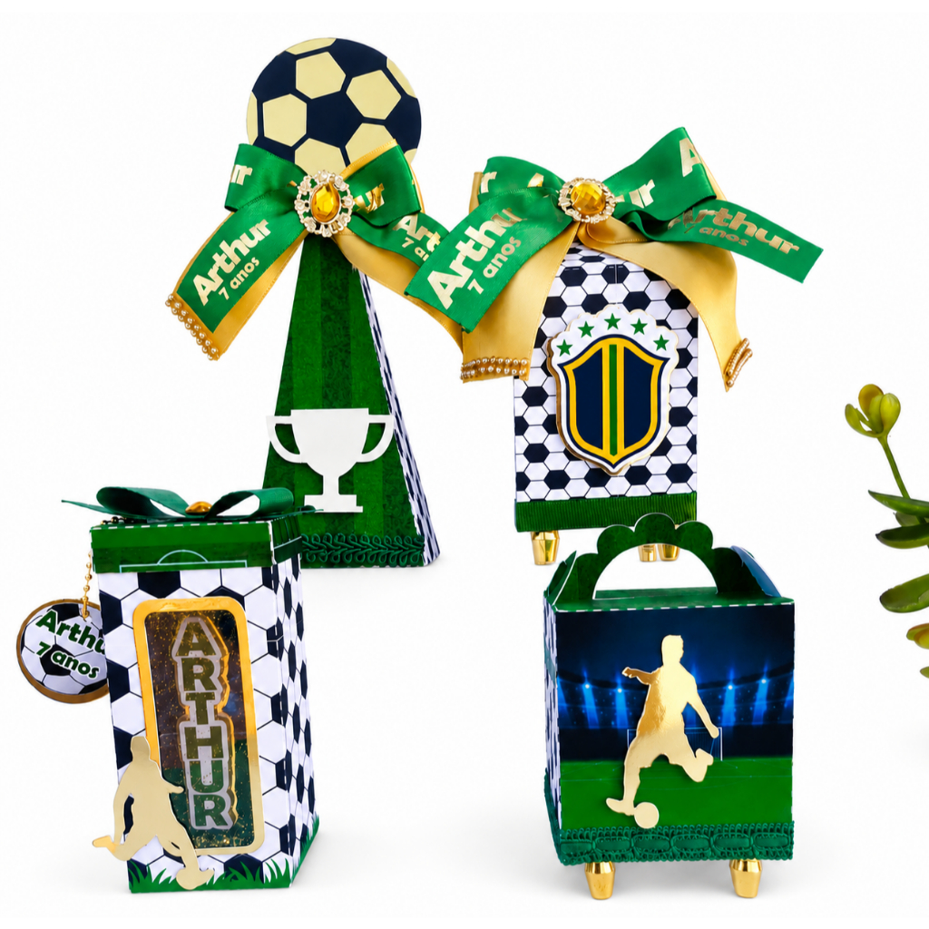 Kit Festa Futebol Luxo -20 Caixinhas Personalizadas - Papelaria Personalizada -  Lembrancinhas Futebol- Futebol
