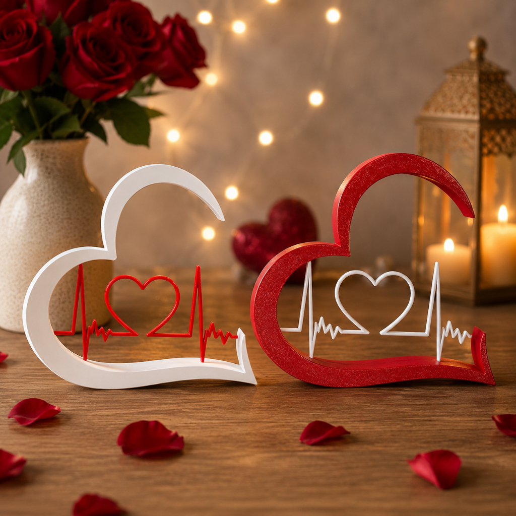 Coração Decorativo com Batimento, Decoração de Amor – Presente Romântico para Dia dos Namorados