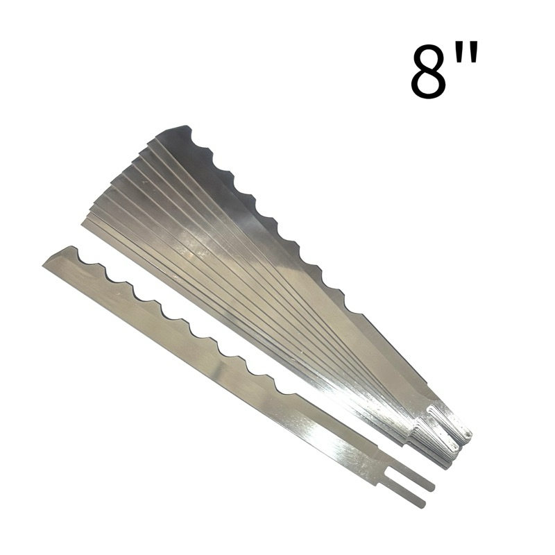 Kit 12 Faca 8" Polegadas Ondulada Para Máquina Cortar Tecido
