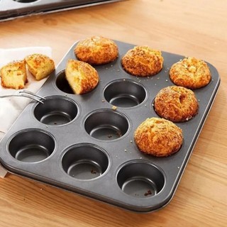 Forma Cupcake Antiaderente Teflon Pão de Queijo Empadas Muffins Assadeira6/12 Cavidades