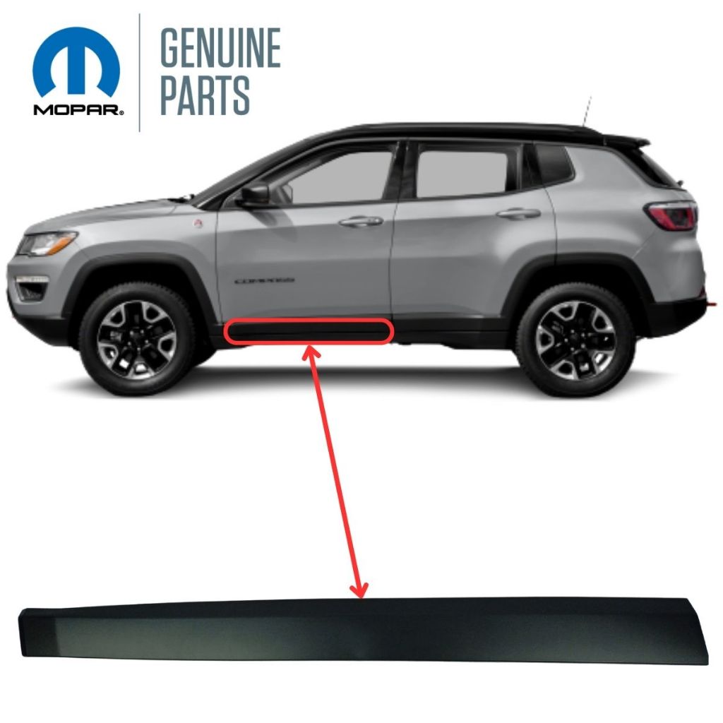Moldura Lateral Inferior Porta Dianteira Esquerda Jeep Compass 2017 2018 2019 2020 2021 Original 7092499