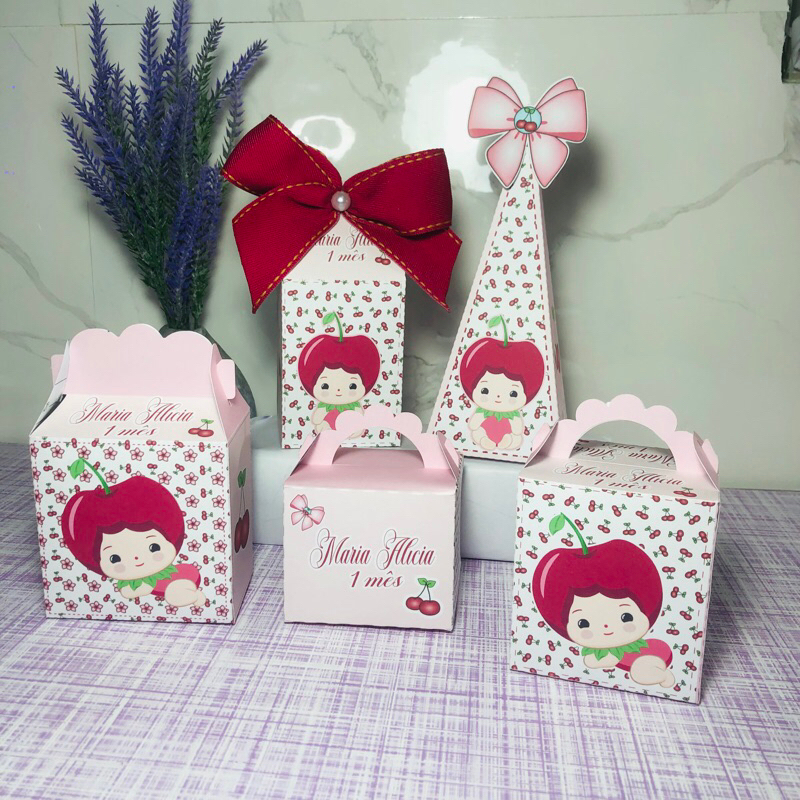 Kit Caixas Cereja/ Cerejinha Personalizada + BRINDE /Lembrancinha de Festa /Aniversário| Papel Encantado