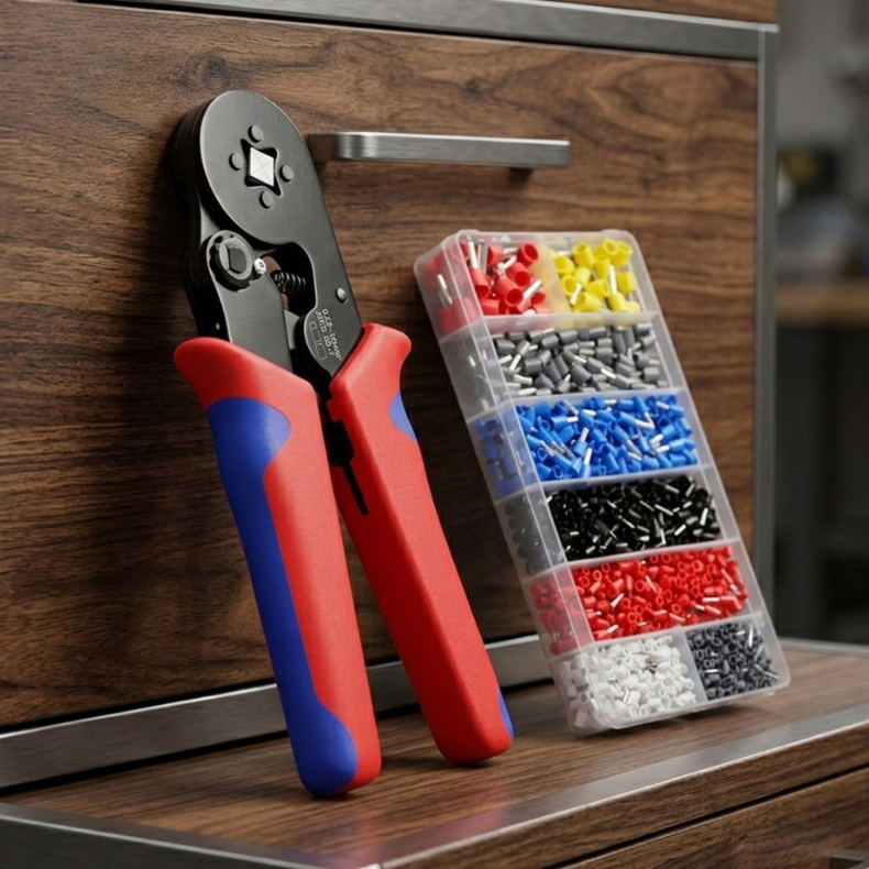 Kits Alicate Crimpar 0,25 Até 10mm² Crimpador Ajustável de Segurança Com e Sem 1