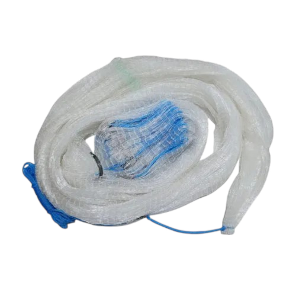 Tarrafa Nylon Malha 4 Fio 0,30mm - 2,00m Altura e 12 Metros de Roda