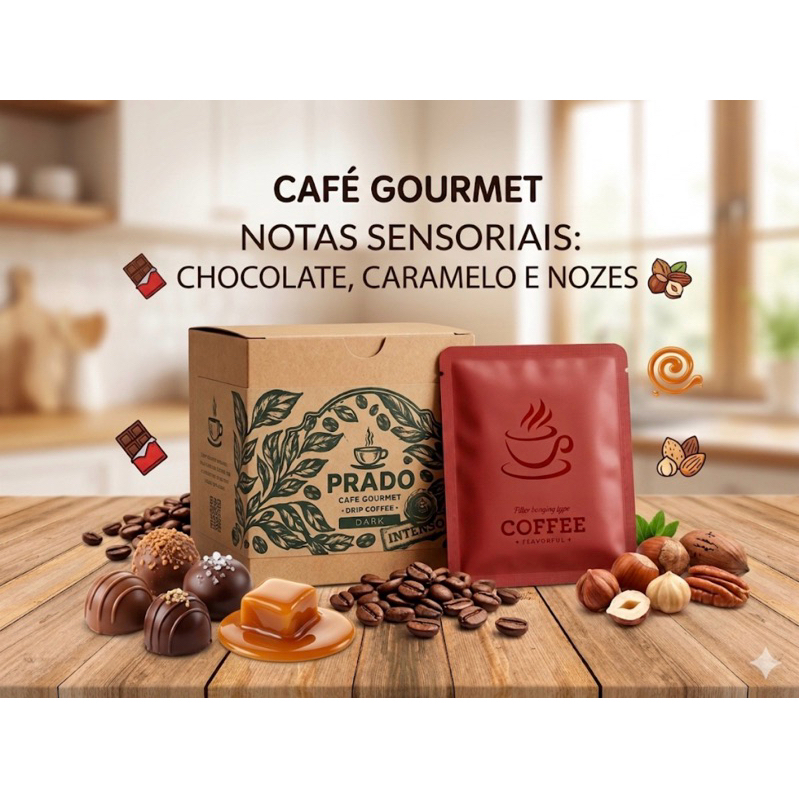Drip Coffee Prado Café Gourmet 100% Arábica Kit 5 Unidades
