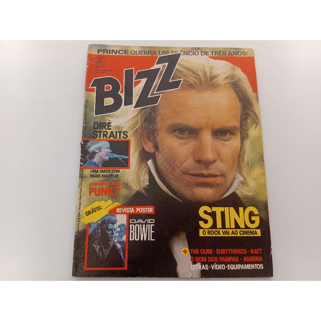 revista Bizz n. 5 dezembro de 1985 - sting - ótimo estado paginas e capa