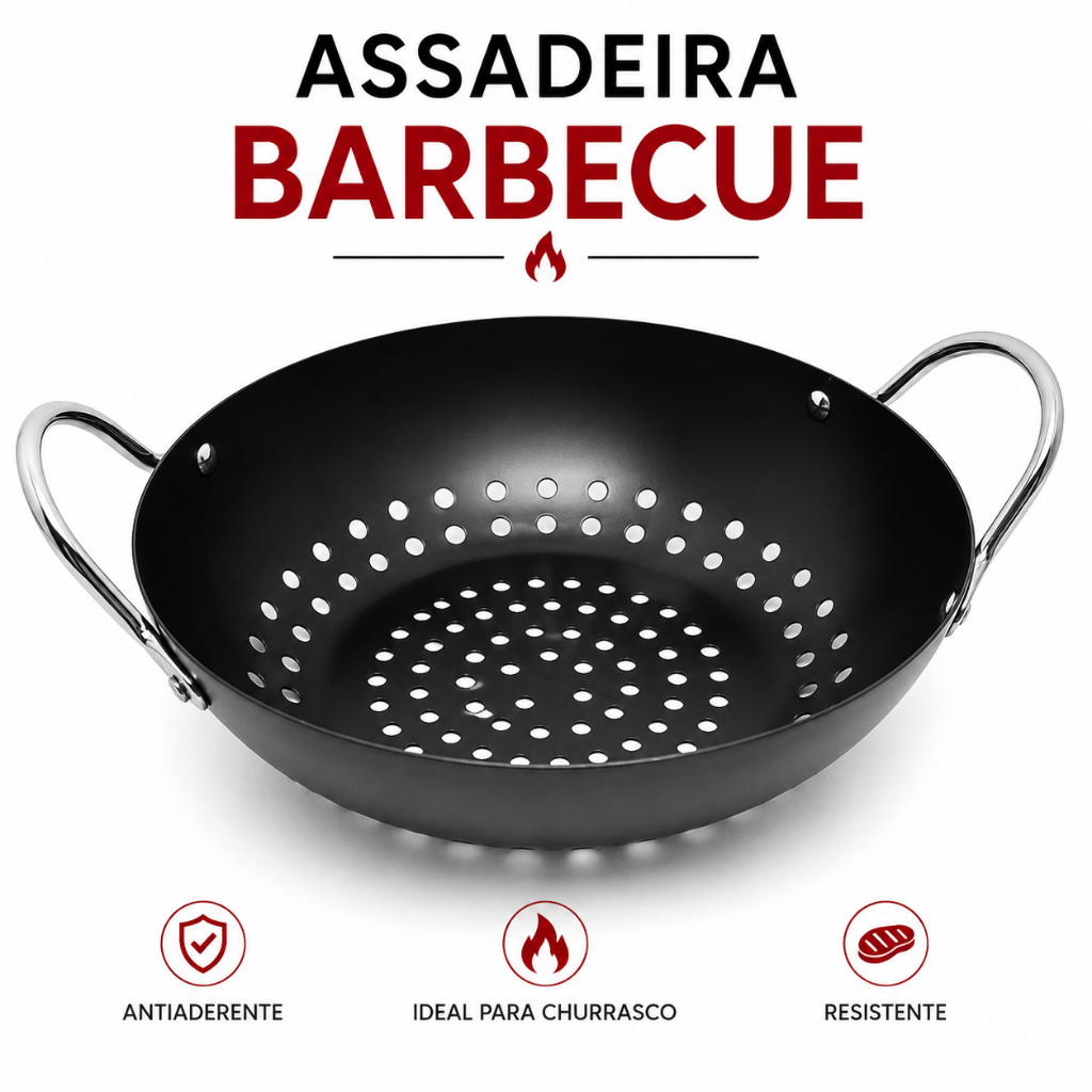 Assadeira Para Churrasqueira Antiaderente Grelha Barbecue Hamburguer Disco de Arado Carne Legumes