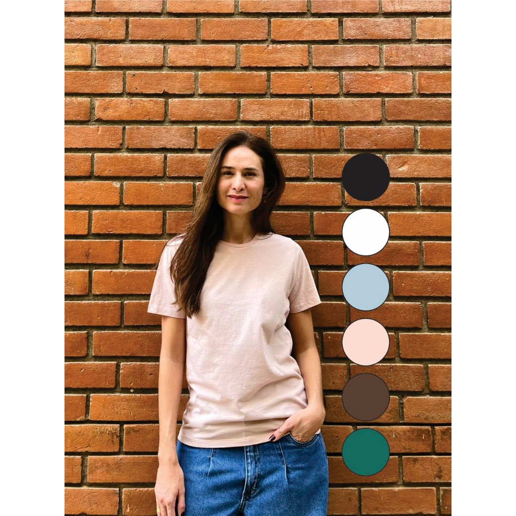 Kit 3 Camisetas Feminina Básica lisa 100% algodão