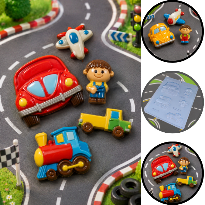 1~10 Forma Simples Brinquedos 136 (i7) em Acetato BWB Para Bombom, Doces Dia Das Crianças e Infantil(CHOCO)