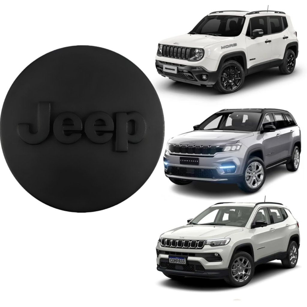 Calotinha Meio Tampa Roda Jeep Renegade Compass Preto