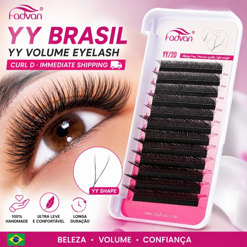 Cílios Fadvan YY Brasil YY Volume Extensão De Cílios Curvatura D Envio Imediato