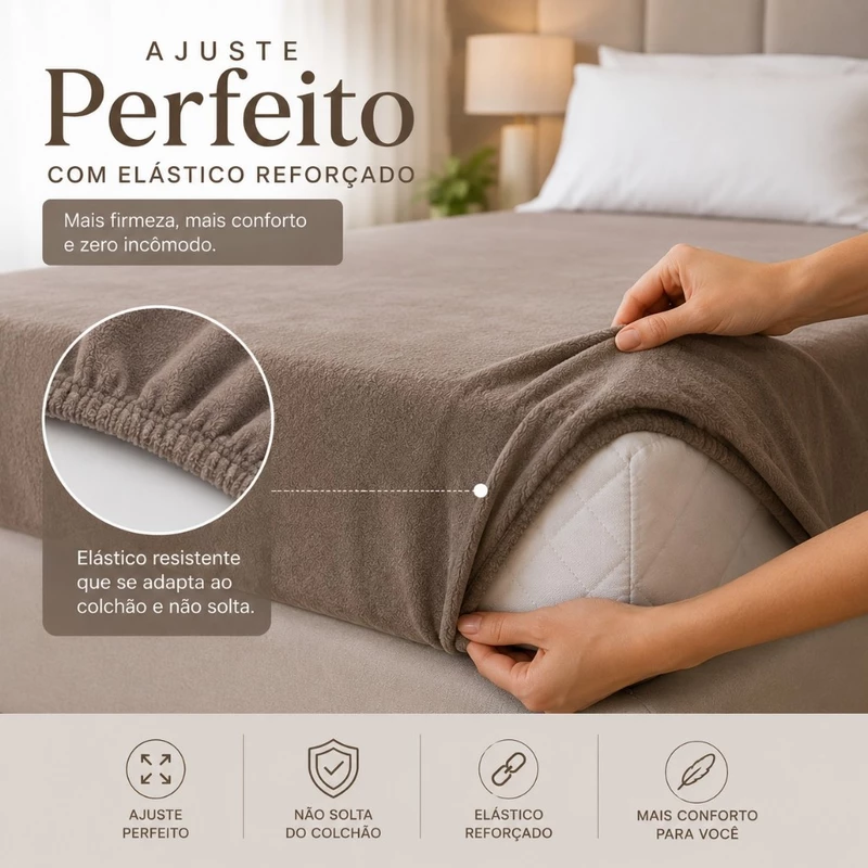 Jogo de Lençol Plush 3 Peças Aveludado Soft — foto 3