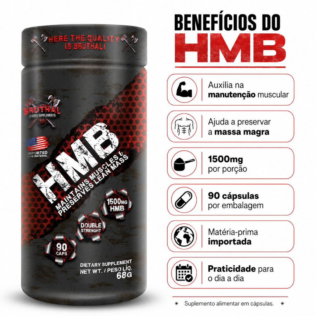 hmb 1500mg - 90 Cápsulas - Bruthal Sports — imagem 2 de 2