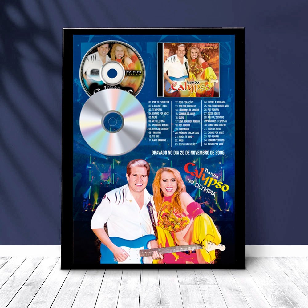 Quadro Banda Calypso no Olympia com CD - ilustrativo - 30x42cm A3