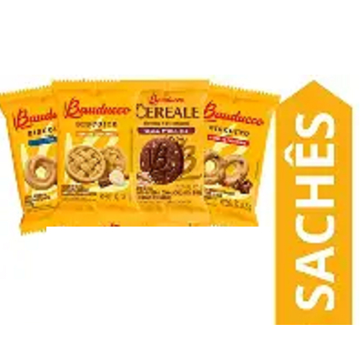 Biscoitos Bauducco Amantreigados Bolacha Sortidos Sache 11,5g gotas, chocolate, banana, maizena e cracker  100 UN