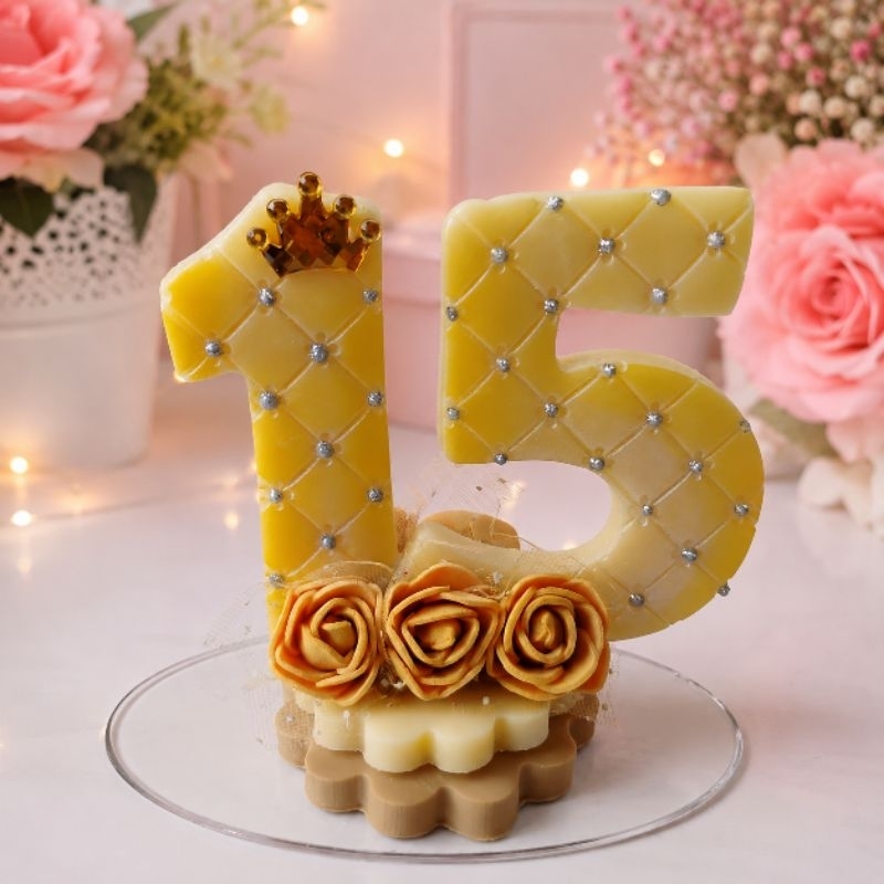 Vela 15 anos Dourada/Vela Debutante/Vela 15 anos de Biscuit