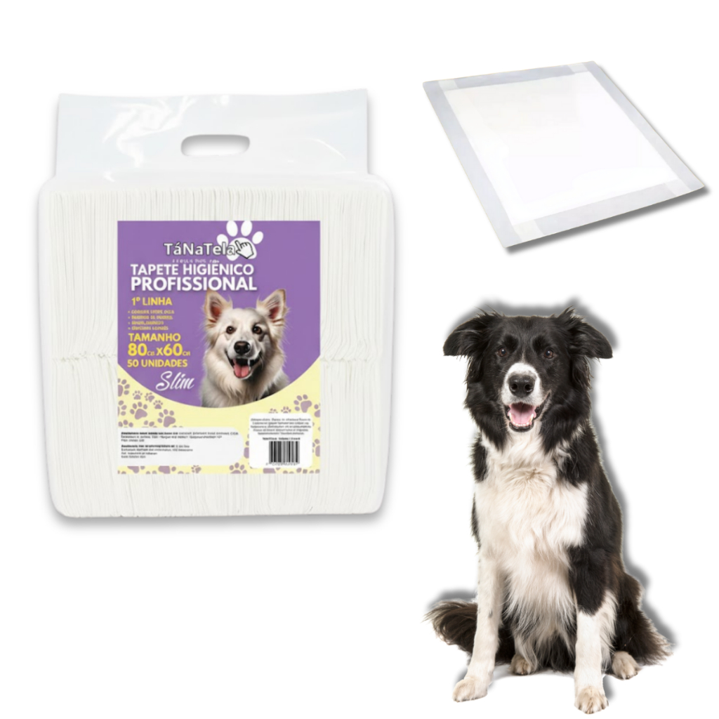 Tapete Higiênico 50 Unidades 80x60 Cm Super Absorvente Antivazamento Anti-Odor Treinamento TáNaTela