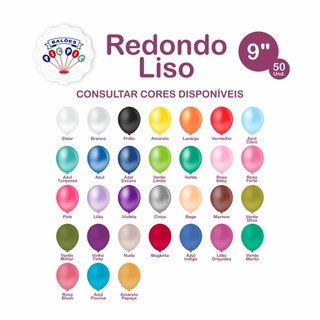 Balão Látex 9 Polegadas Pic Pic Pacote com 50 Unidades Decoração de Festa Bola Bexiga