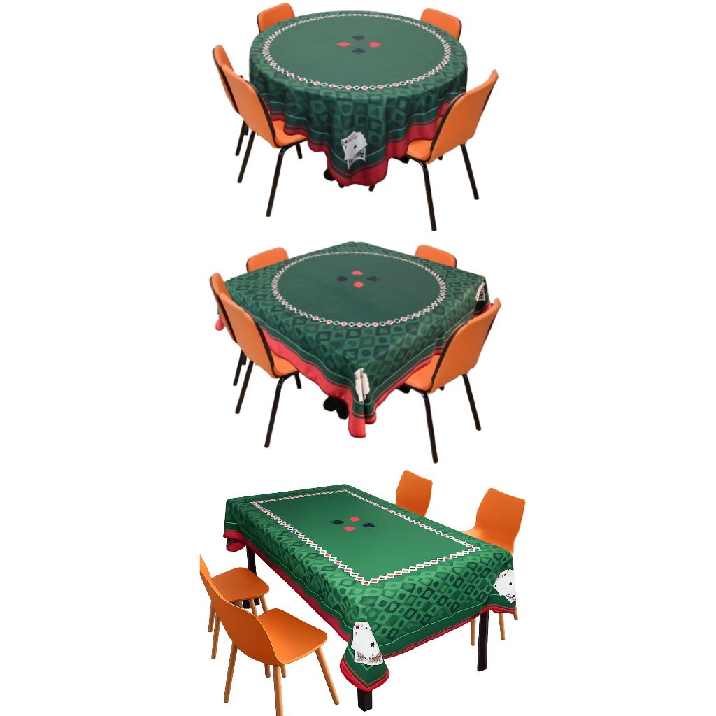 Toalha Mesa Aveludada Baralho Cartas Truco Poker Retangular Redonda ou Quadrada 4 a 6 Lugares Flanela - Renova Enxovais