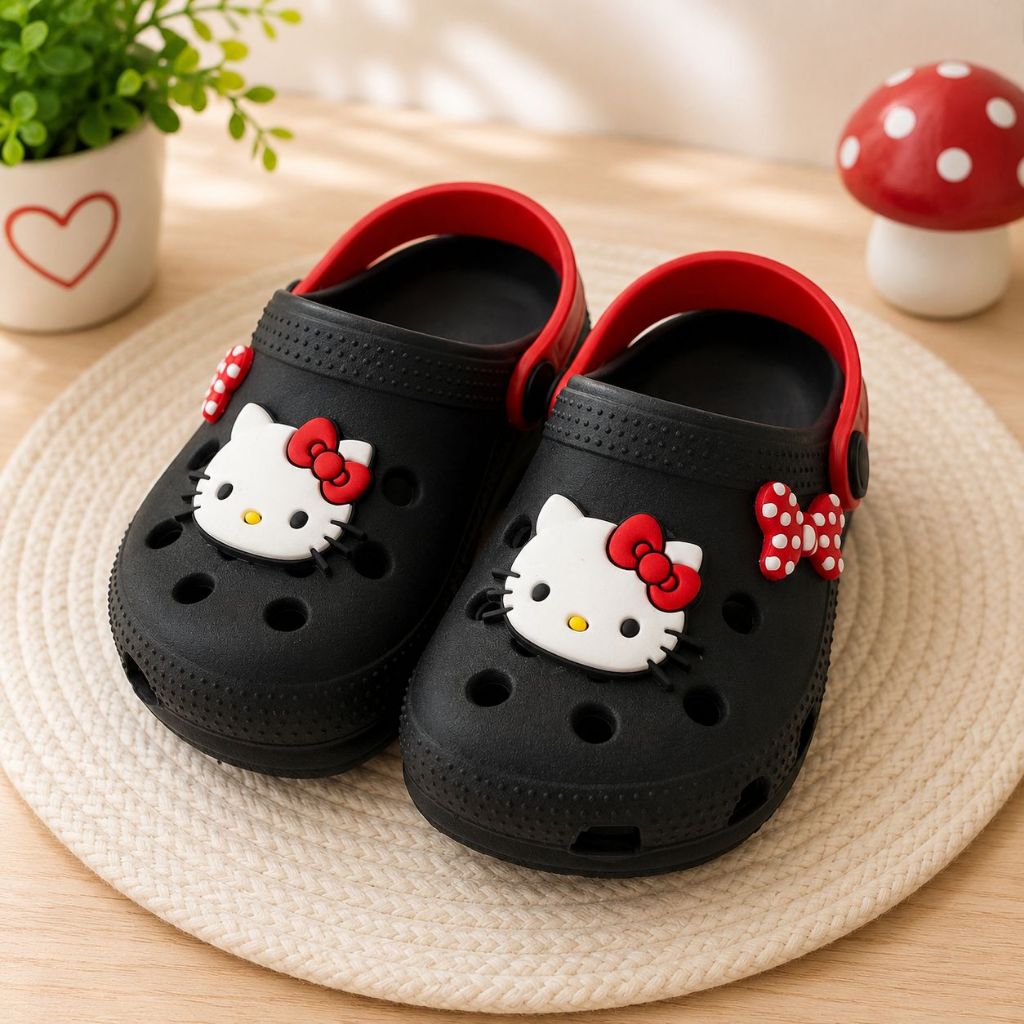 Sandália Hello Kitty Infantil Menina Babuche Macia Confortável