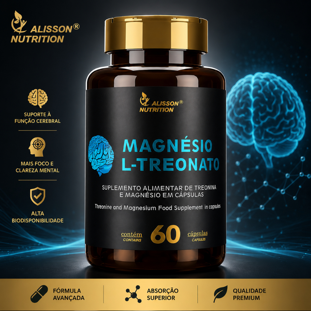 Magnésio L.Treonato Threonine and Magnesium Supplement in 60 capsules - Alisson Nutrition