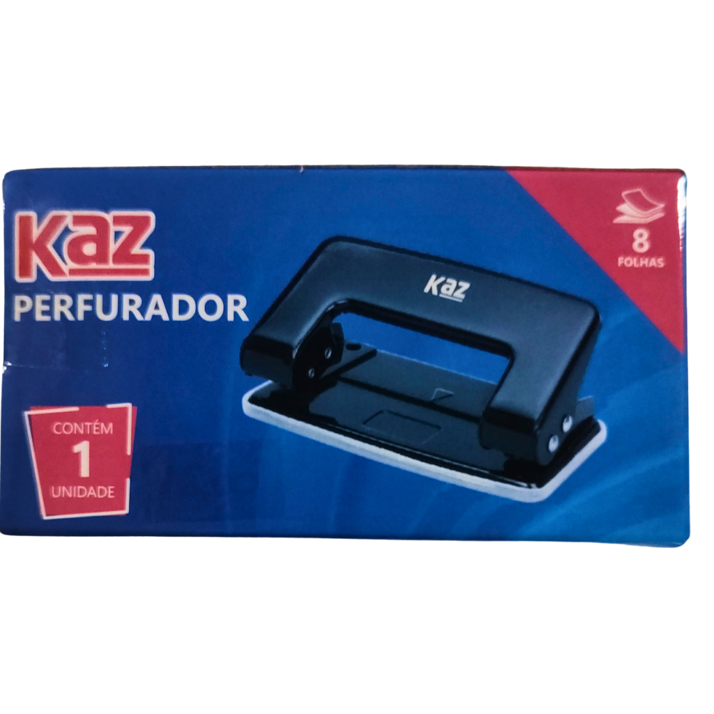 Furador Perfurador Papel E.V.A Scrapbook 2 Furos 8 Folhas - KAZ
