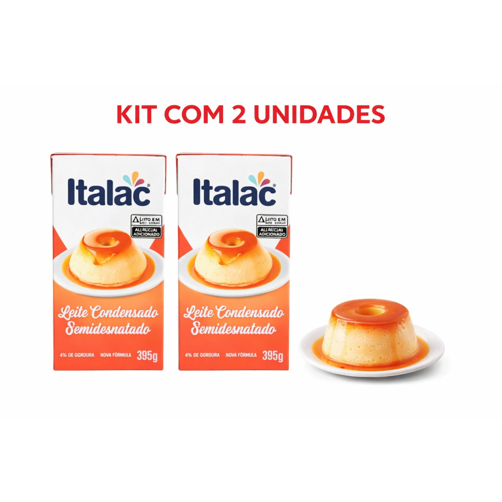 Kit 2 Leite Condensado Semidesnatado Italac 395g