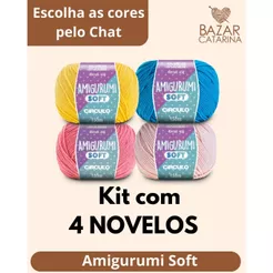 Fio Amigurumi SOFT kit com 4 unidades linha para crochê da Círculo
