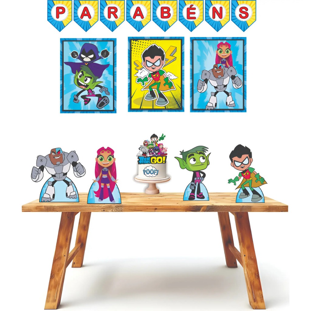 Kit festa em casa personalizado fazemos todos os temas Jovens Titans