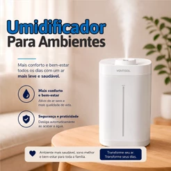 Umidificador de Ar Ventisol Umidificador de Ar 4 L Grande Automático Umidificador Quarto Noite Toda