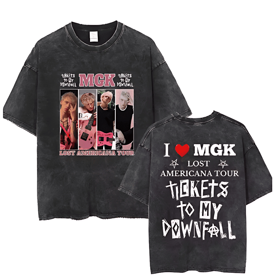 Camiseta Unissex Machine Gun Kelly I Love MGK Lost Americana Camisa 100% Algodão Adulto/Infantil Tecido Confortável