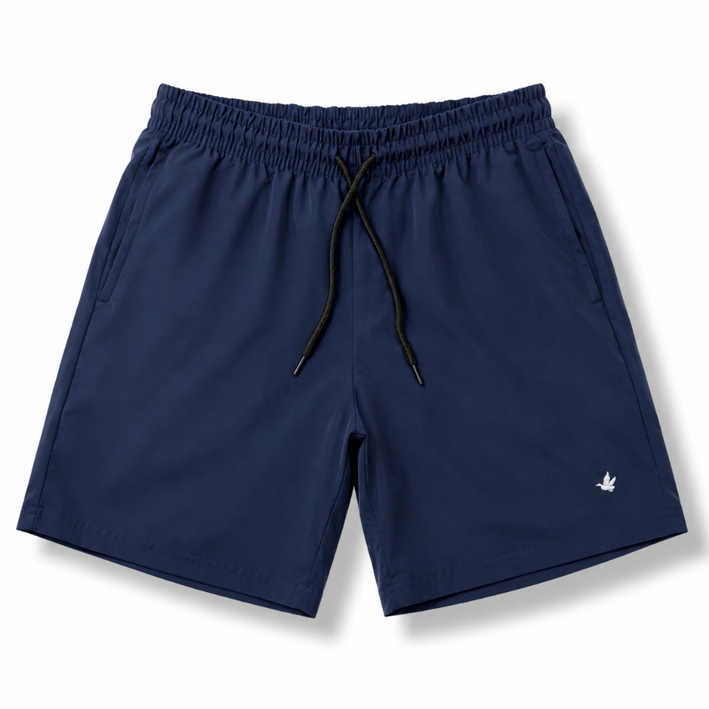 Bermuda Basica Tactel Com Elastano E Elastico Azul Marinho Brooksfield