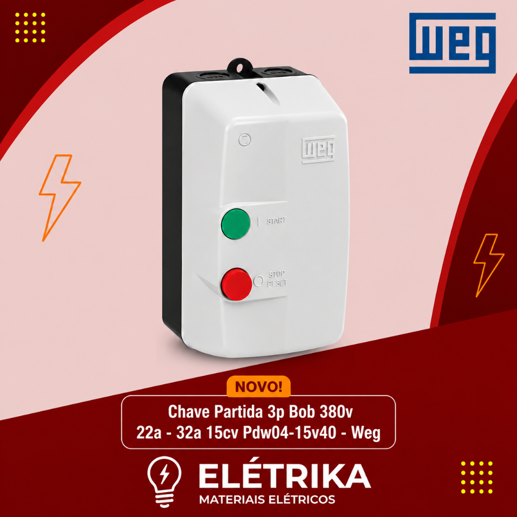 Chave Partida Direta 3p Bob 380v 22a - 32a 15cv Pdw04-15v40 - Weg